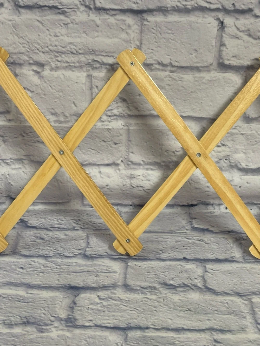 Vintage Wooden Accordion 10 Peg Rack Wall Coat Hat Hooks Expandable